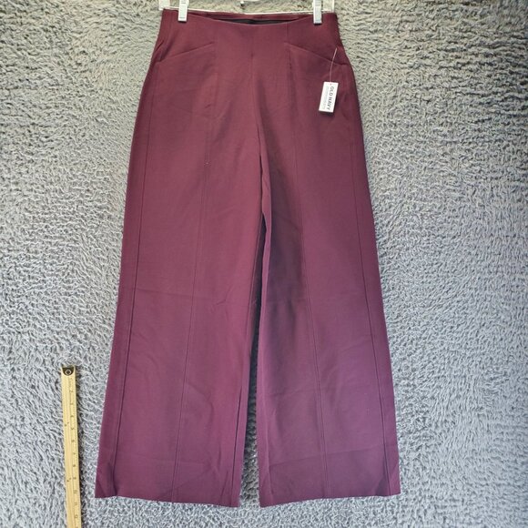 Old Navy Pants Womens Small Burgundy Red High-Rise Wide Leg Pixie Slacks *NWT* - Picture 1 of 10